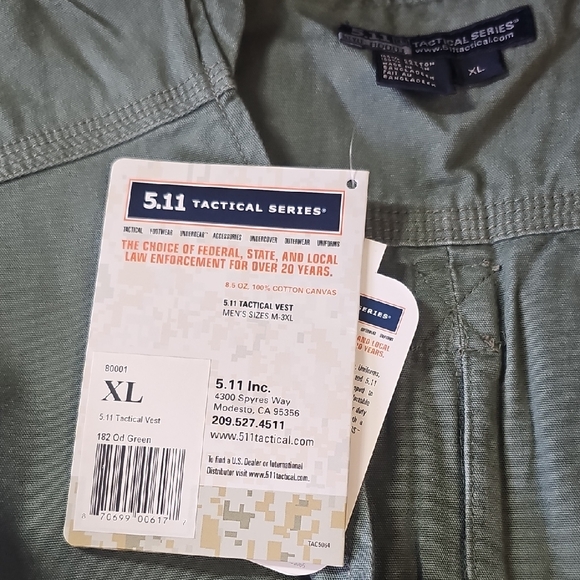 5.11 Tactical Men's Canvas Vest - Olive - Picture 1 of 6